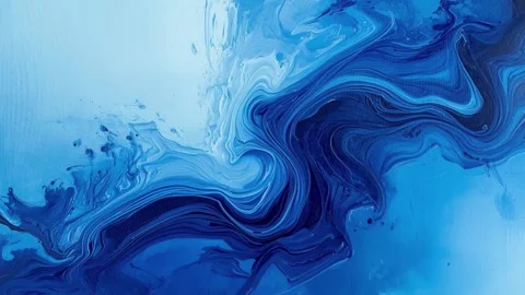 Abstract Fluid Art Deep Blue Swirling Texture Detailed Background Stock Footage 317384307