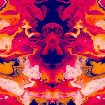 Abstract fluid art featuring an optical illusion face with surreal patterns. Stock Photos