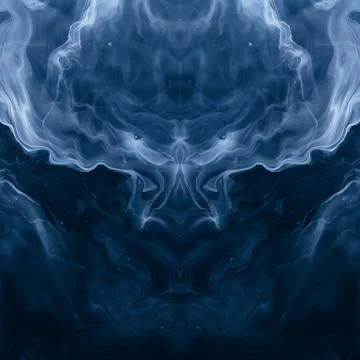 Abstract fluid art featuring an optical illusion face with surreal patterns. Stock Photos