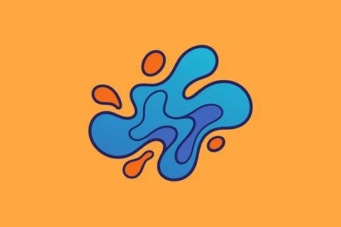 Abstract Fluid Art screen background vector artwork illustration design (1) Illustrazione stock