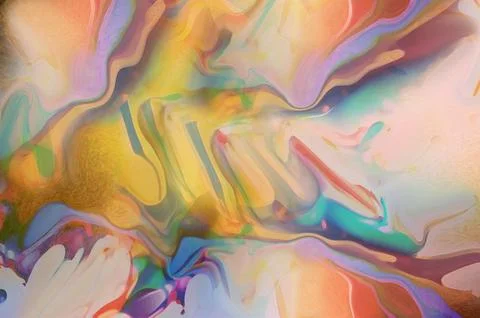 Abstract fluid artwork with soft pastel blends and vibrant tones, featuring.. イラスト素材