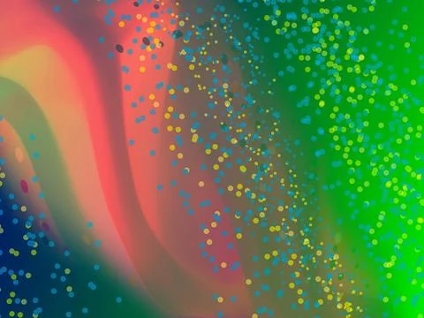 Abstract fluid artwork with vibrant colors and dot patterns Stock Illustration