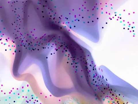 Abstract fluid artwork with vibrant colors and dot patterns Stock Illustration
