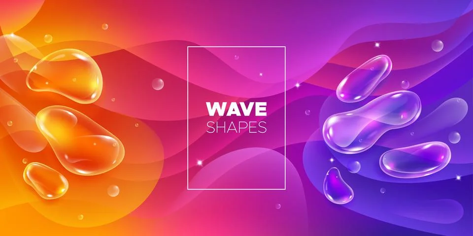 Abstract Fluid Background. Colorful Gradient Poster with 3d Liquid Shapes. .. Illustrazione stock