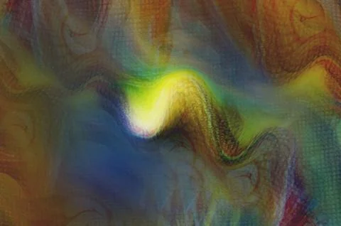 Abstract fluid background with a glowing center, blending soft layered text.. Stock Illustration