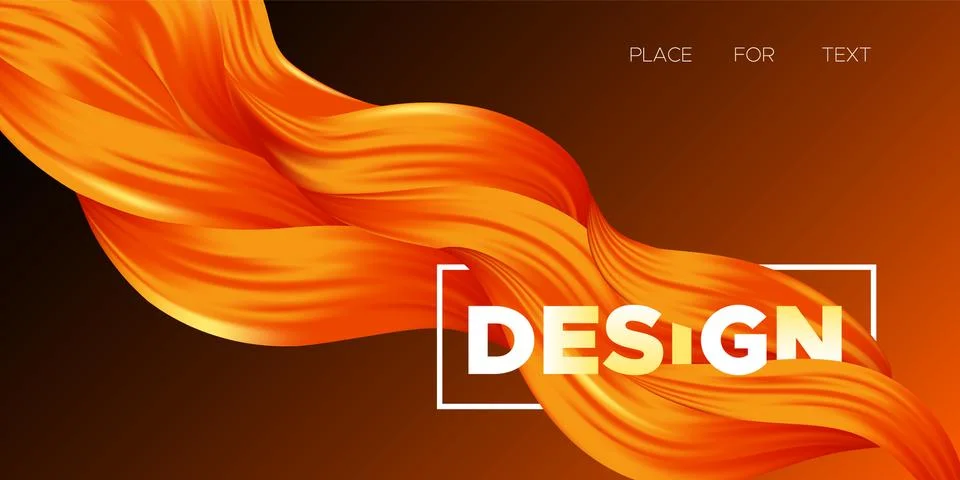 Abstract Fluid Background. Wave Liquid Shapes with 3D Effect. Modern Flow Pos Stock Illustration