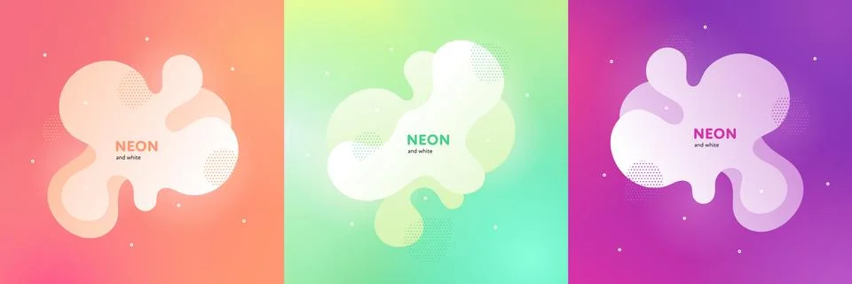 Abstract fluid banner template. Vector vivid color illustration set. Stock Illustration