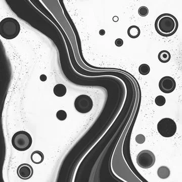 Abstract fluid black and white digital background Stock Illustration