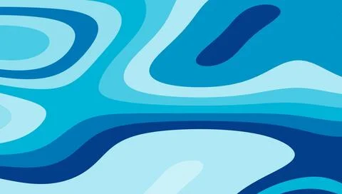 Abstract Fluid Blue Marbled Wave Digital Art Background Stock Illustration