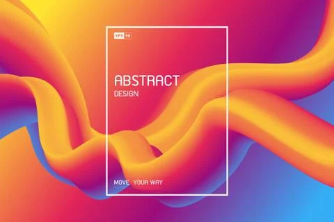Abstract fluid color of shape line design movement decoration background. Stock Illustration