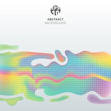 Abstract fluid colorful liquid shape composition on white background. Stock Illustration