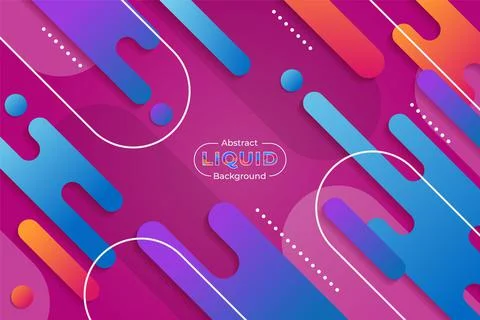 Abstract Fluid Colorful Shape Liquid and Line with Pink Background Stock Illustration