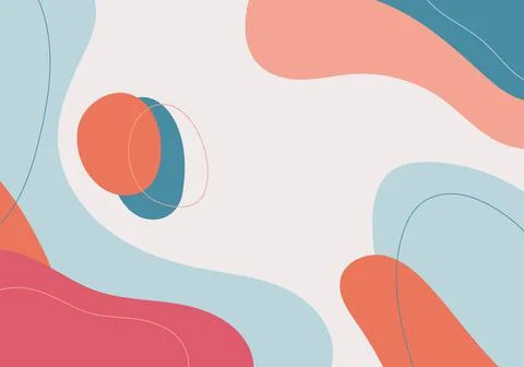 Abstract fluid doodle template design artwork. Stock Illustration