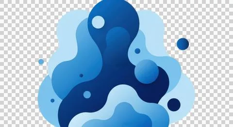 Abstract fluid dynamics with vibrant blue and white color scheme Stockillustratie