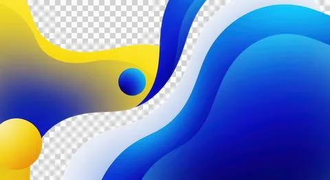 Abstract fluid dynamics with vibrant gradient waves and geometric shapes Stock Illustration