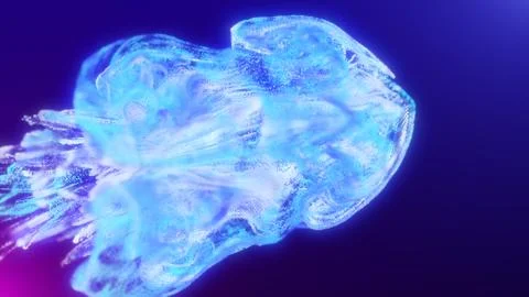 Abstract fluid explosion iridescent blue glowing energy magic waves with bl.. 스톡 일러스트