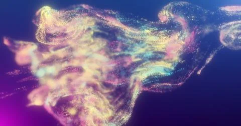 Abstract fluid explosion iridescent iridescent multicolored waves glowing e.. 库存插图