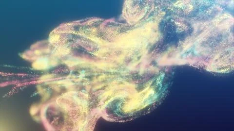 Abstract fluid explosion iridescent iridescent multicolored waves glowing e.. 库存插图