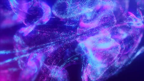 Abstract fluid explosion iridescent purple waves glowing energy magical wit.. Stock Footage 229998394