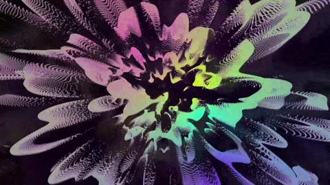 Abstract fluid explosion iridescent purple waves glowing Stock Footage 255856724