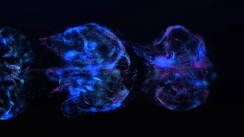 Abstract fluid explosion iridescent purple waves glowing energy magical wit.. Stock Footage 317445475