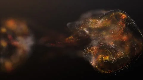 Abstract fluid explosion iridescent yellow waves glowing energy magical wit.. Stock Footage 317447577