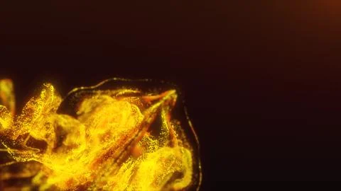 Abstract fluid explosion iridescent yellow waves glowing energy magical with  Stock Illustration