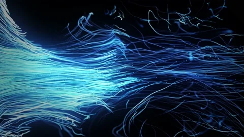 Abstract Fluid Flowing Particles Graphic Intro Background Vídeos de archivo 161497585