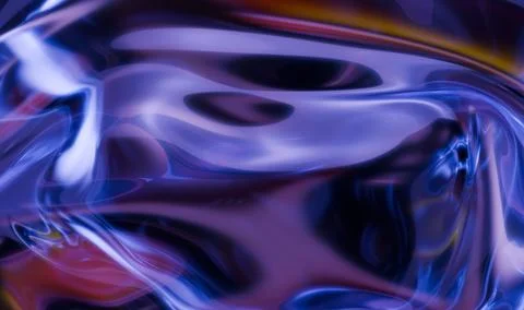 Abstract fluid forms a surreal swirl with lustrous sheen, reflecting light .. Stock Illustration
