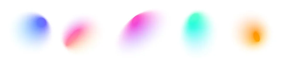 Abstract fluid gradient background with neon glow, soft blur effect, blue and Stock Illustration