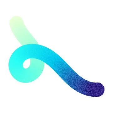 Abstract fluid gradient shape with 3D liquid brush strokes, blurred neon wave Stock Illustration