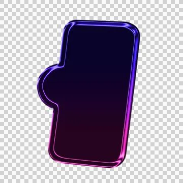 Abstract fluid gradient shape with purple and blue neon light effect on dark 库存插图