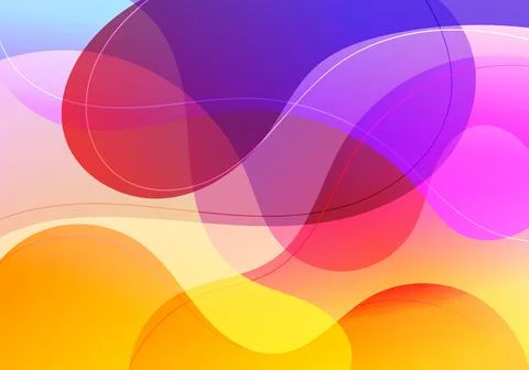 Abstract fluid gradient shape vibrant color with wave lines background Illustrazione stock