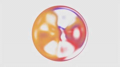 Abstract Fluid Gradient Sphere with Organic Morphing Shapes on Black Background Stock Footage 331851260