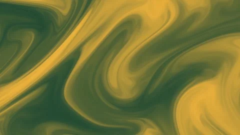 Abstract Fluid Green and Gold Swirls Dynamic Liquid Motion Background. Stock-Footage 340076208