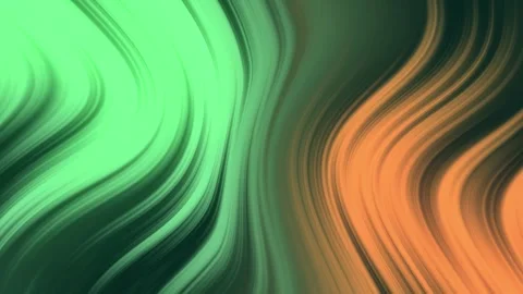 Abstract Fluid Green Orange Gradient Wavy Lines Motion Background Stock Footage 320348971