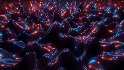 Abstract fluid hills 3d rendering illustration background Stock Illustration