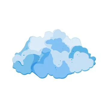 Abstract fluid ink cloud forming blue smoke pattern Illustrazione stock