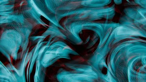 Abstract Fluid Light Patterns in Cyan and Red Illustrazione stock