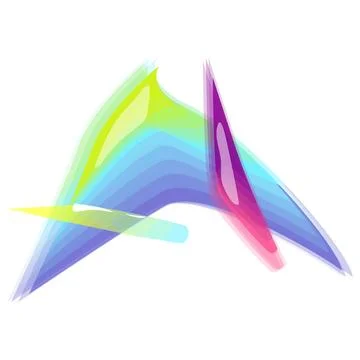 Abstract fluid light refraction creating colorful transparency Illustrazione stock