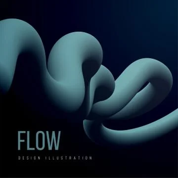 Abstract fluid line. Gradient flow design. Vector Stock Illustration