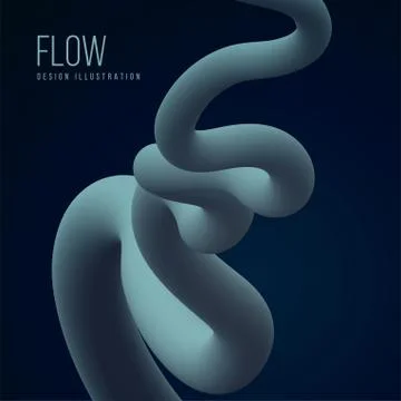 Abstract fluid line. Gradient flow design. Vector Stock Illustration