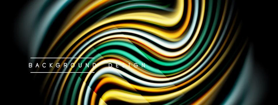 Abstract fluid lines create dynamic colorful waves. Modern design features イラスト素材