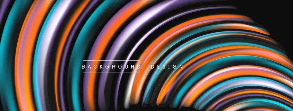 Abstract fluid lines create dynamic colorful waves. Modern design features Stockillustratie