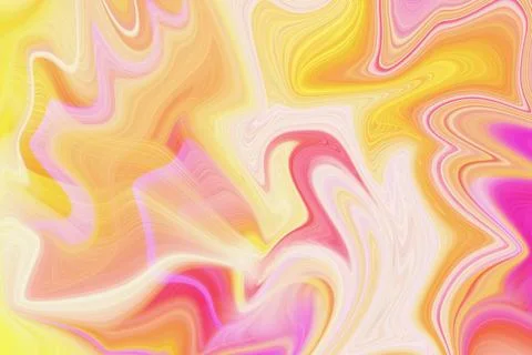 Abstract fluid liquid background featuring vibrant waves of yellow orange Stock Illustration