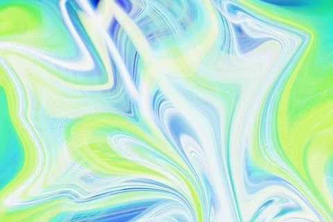 Abstract fluid liquid background with smooth swirling waves of vibrant lime Stock Illustration