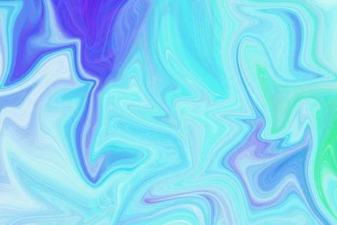 Abstract fluid liquid background with soft marble swirls of blue turquoise Stock Illustration