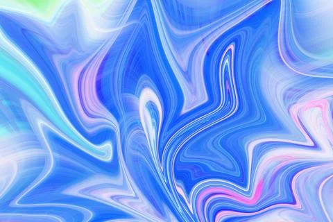 Abstract fluid liquid background with swirling blue and pink marble paint 스톡 일러스트
