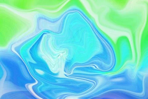 Abstract fluid liquid background with vibrant flowing waves of blue green Stock Illustration