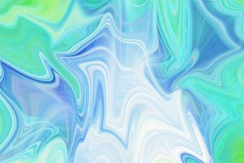 Abstract fluid liquid background with vibrant flowing waves of blue green Stock Illustration